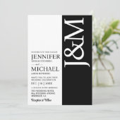 Minimalist Black and White QR Code on Back Wedding Kaart (Staand voorkant)