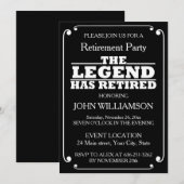 Minimalist Black and White Retirement Party  Kaart (Voorkant / Achterkant)