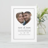Minimalist Black and White Wedding Photo Save The Date (Staand voorkant)