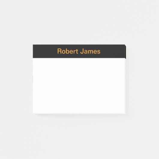 Minimalist Black Banner Aangepaste naam Post-it® Notes (Voorkant)