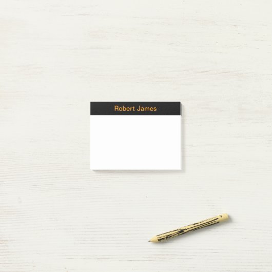 Minimalist Black Banner Aangepaste naam Post-it® Notes (Op bureau)