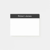 Minimalist Black Banner Aangepaste naam Post-it® Notes (Voorkant)