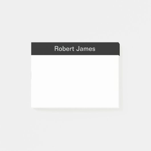 Minimalist Black Banner Aangepaste naam Post-it® Notes (Voorkant)