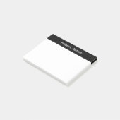 Minimalist Black Banner Aangepaste naam Post-it® Notes (Schuin)