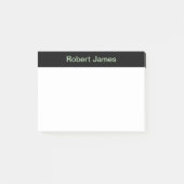 Minimalist Black Banner Aangepaste naam Post-it® Notes (Voorkant)