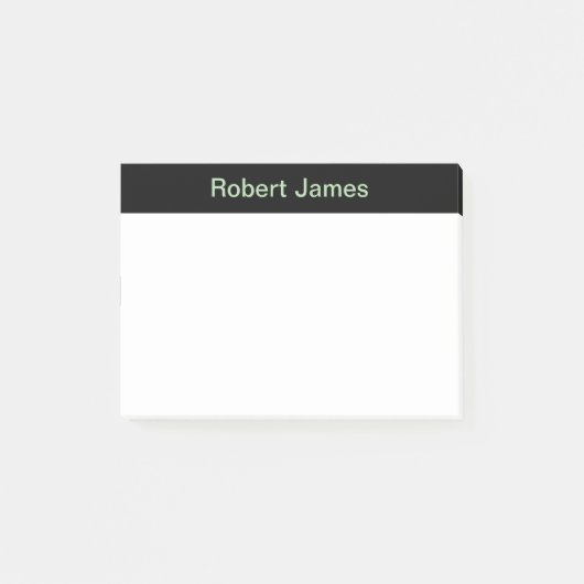 Minimalist Black Banner Aangepaste naam Post-it® Notes (Voorkant)