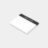 Minimalist Black Banner Aangepaste naam Post-it® Notes (Schuin)