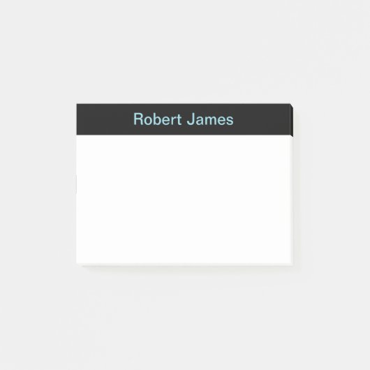 Minimalist Black Banner Aangepaste naam Post-it® Notes (Voorkant)