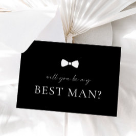 Minimalist Black Best Man Proposal Kaart