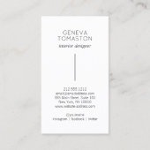 Minimalist Black Brushstroke Designer Logo White Visitekaartje (Achterkant)