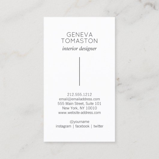 Minimalist Black Brushstroke Designer Logo White Visitekaartje (Achterkant)