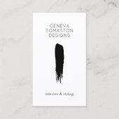 Minimalist Black Brushstroke Designer Logo White Visitekaartje (Voorkant)