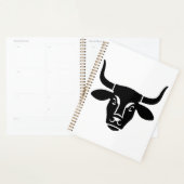 Minimalist Black Bull Head Ox Silhouette Planner (Display)