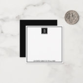 Minimalist Black Business Logo Personalized Notitiekaartje (Voorkant / Achterkant in situ)