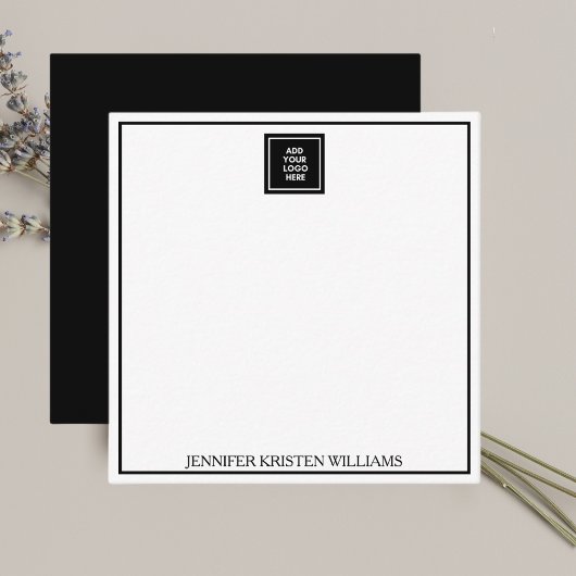 Minimalist Black Business Logo Personalized Notitiekaartje