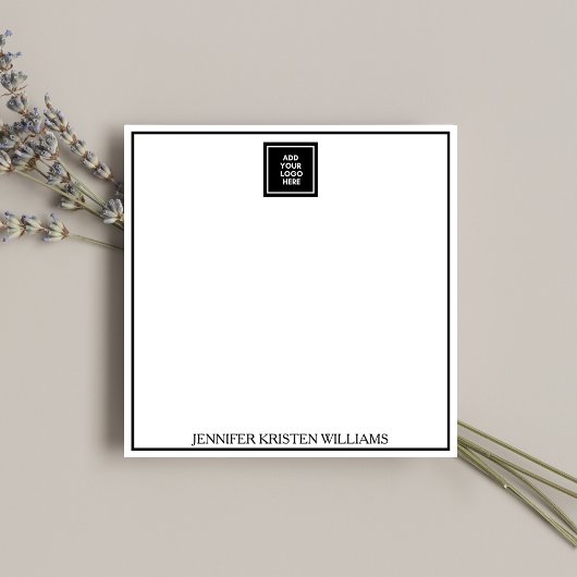 Minimalist Black Business Logo Personalized  Notitiekaartje