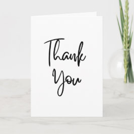 Minimalist Black Calligraphy Thank You Card Kaart
