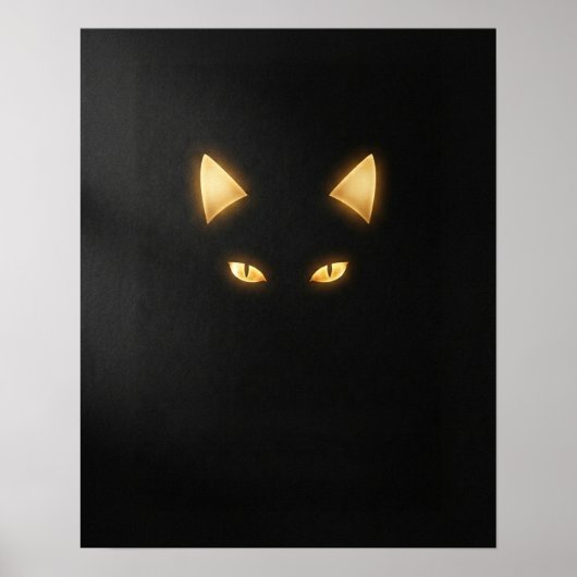 Minimalist Black Cat Art Print (Voorkant)
