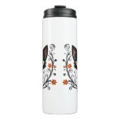 Minimalist Black Cat Green Eyes Filigree Design Thermosbeker (Voorkant)