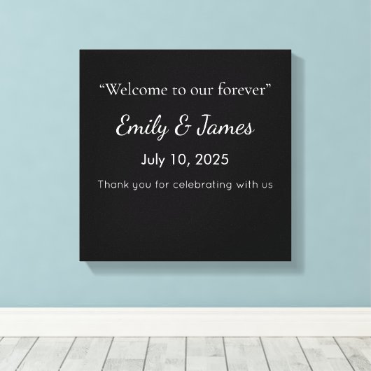 Minimalist Black Cat Silhouette  Canvas Afdruk (Insitu (Houten vloer))