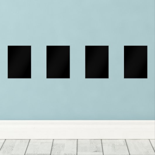 Minimalist Black Cat Silhouette  Muurkunst Sets (Houten vloer)