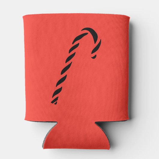 Minimalist Black Christmas Candy cane Blikjeskoeler (Achterkant)