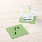 Minimalist Black Christmas Candy cane Kartonnen Onderzetters (Insitu)