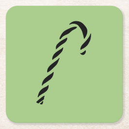 Minimalist Black Christmas Candy cane Kartonnen Onderzetters