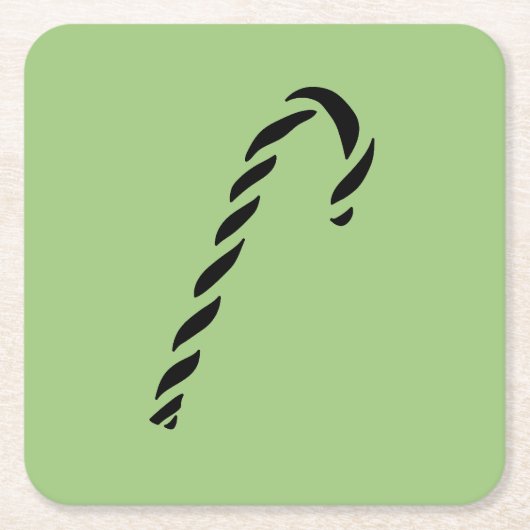 Minimalist Black Christmas Candy cane Kartonnen Onderzetters (Voorkant)