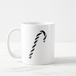 Minimalist Black Christmas Candy cane Koffiemok
