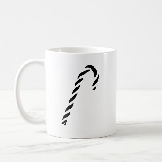 Minimalist Black Christmas Candy cane Koffiemok (Links)