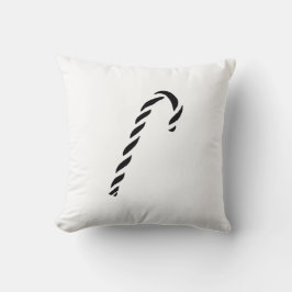 Minimalist Black Christmas Candy cane Kussen