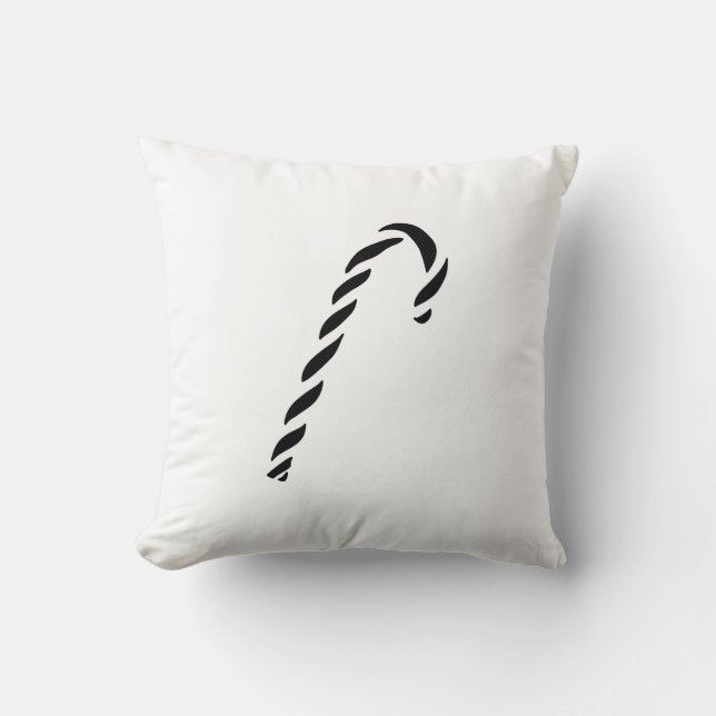 Minimalist Black Christmas Candy cane Kussen (Voorkant)
