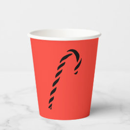 Minimalist Black Christmas Candy cane Papieren Bekers
