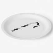 Minimalist Black Christmas Candy cane Papieren Bordje (Gekanteld)