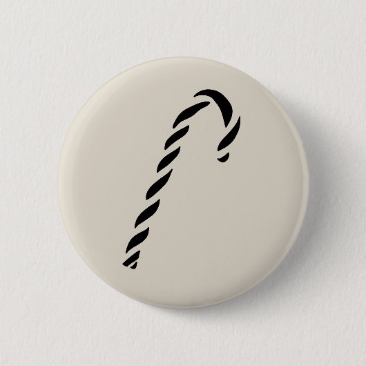 Minimalist Black Christmas Candy cane Ronde Button 5,7 Cm (Voorkant)