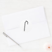 Minimalist Black Christmas Candy cane Ronde Sticker (Envelop)