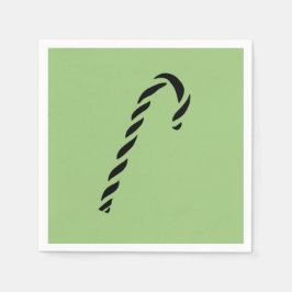 Minimalist Black Christmas Candy cane Servet