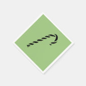 Minimalist Black Christmas Candy cane Servet (Hoek)