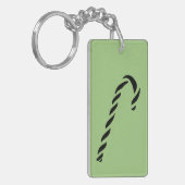 Minimalist Black Christmas Candy cane Sleutelhanger (Voorkant Links)