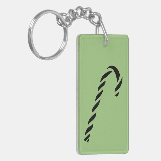 Minimalist Black Christmas Candy cane Sleutelhanger (Voorkant Links)