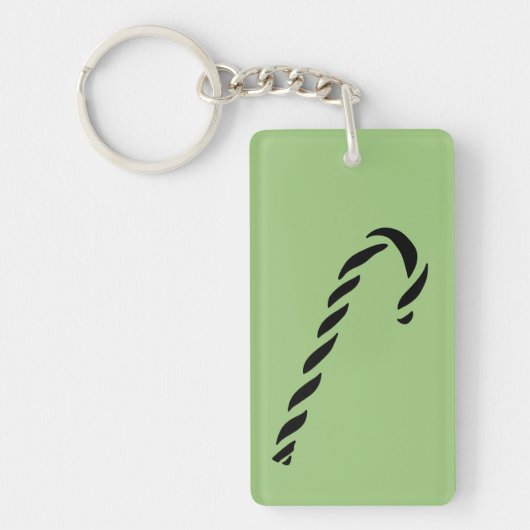 Minimalist Black Christmas Candy cane Sleutelhanger (Voorkant)