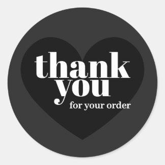 Minimalist Black Elegant Business Thank You Ronde Sticker