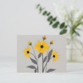 Minimalist Black Eyed Susan Flowers Briefkaart (Staand voorkant)