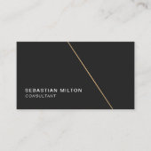 Minimalist Black Faux Gold Line Consultant Visitekaartje (Voorkant)