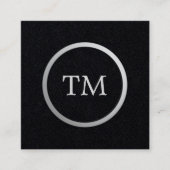 Minimalist Black Faux Silver Monogram Attorney Vierkante Visitekaartje (Voorkant)