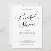 Minimalist Black Handwritten Script Bridal Shower Kaart (Voorkant)