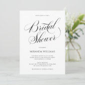 Minimalist Black Handwritten Script Bridal Shower Kaart (Staand voorkant)