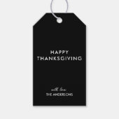 Minimalist Black Happy Thanksgiving Cadeaulabel (Voorkant)