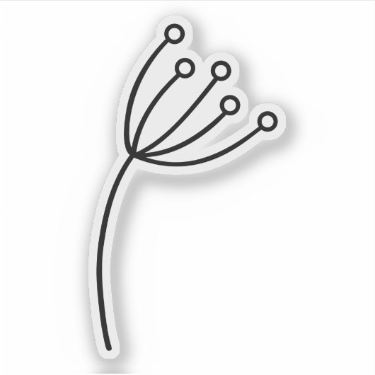 Minimalist Black Line Art Sticker (Voorkant)